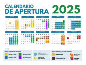 Calendario año 2025 Parque Atracciones